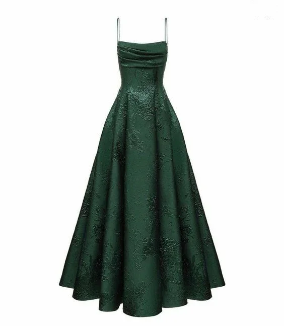 Quick Sale Charming Green A-Line Spaghetti Straps Classy Evening Party Dress , DP2044
