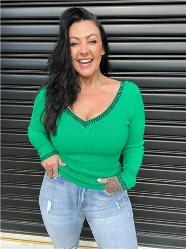 Limited Availability Medusa Fitted Ribbed Knit Green (SALE)