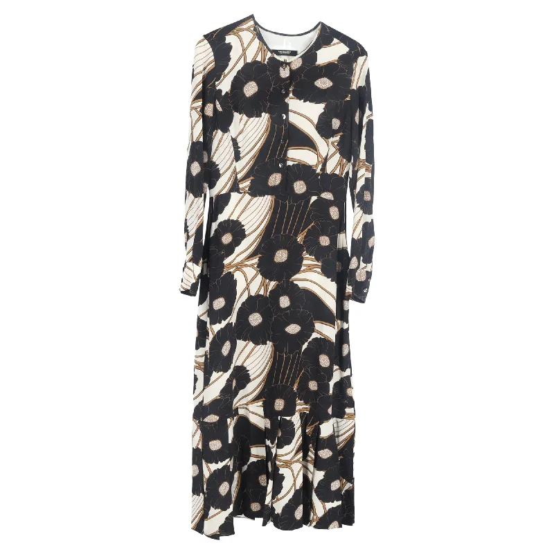 Extra Savings Rachel Comey Printed Mini Long Sleeve Dress in Multicolor Silk