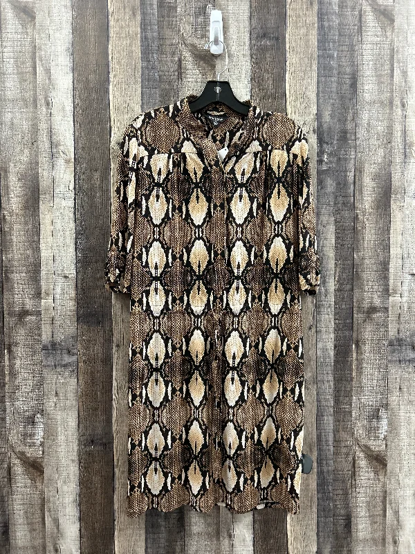 Daily Deals Snakeskin Print Dress Casual Short White House Black Market, Size M