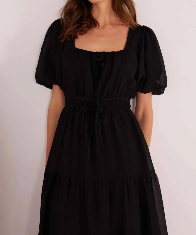 Weekend Deal Amy Tiered Midi Dress In Black