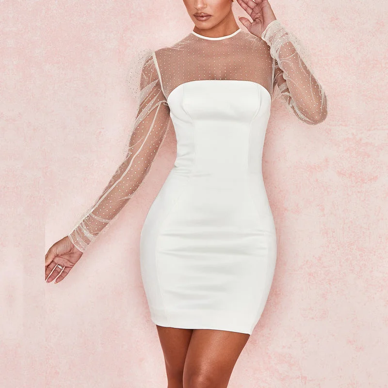 Daily Specials Carmina Statement Sleeve Bodycon Dress - Shell - FINAL SALE