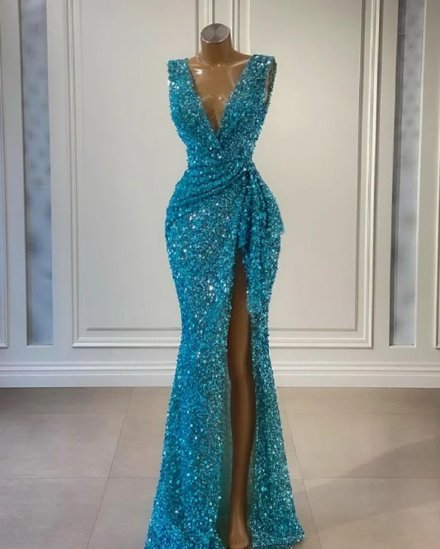 Exclusive Savings Blue Sequin prom dress, Evening Dresses for women, Prom dress, Sequence dress, African women's wear, Lace dress Exclusive Savings Blue Sequin prom dress, Evening Dresses for women, Prom dress, Sequence dress, African women's wear, Lace dress