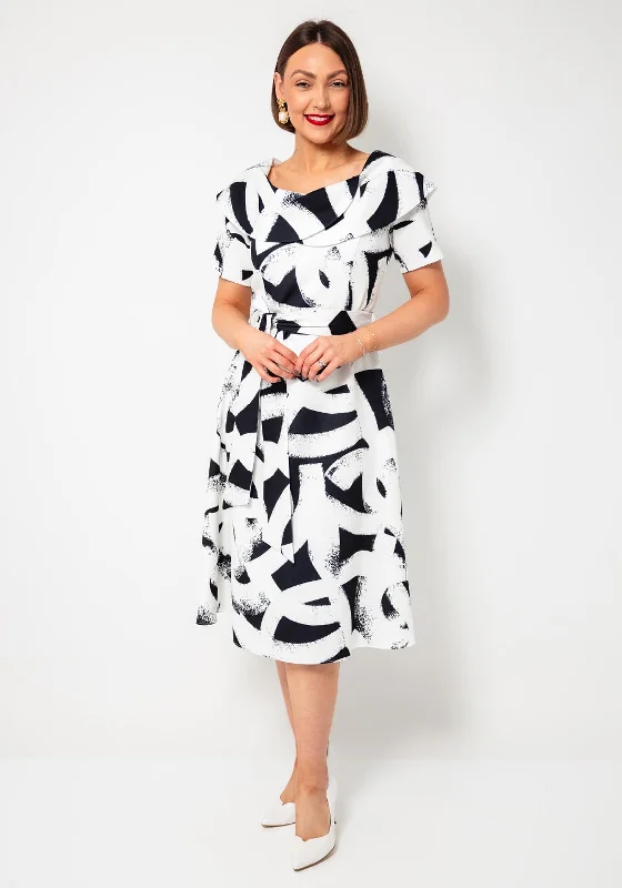Limited Availability Coco Doll Gia Nala Abstract Print Dress, Black and White