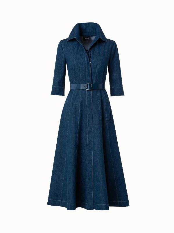 Discount Days Stretch Denim Midi Dress