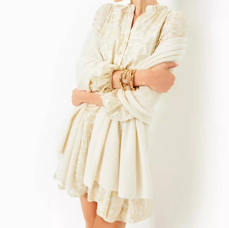 Can't Be Beat Evaline Silk Dress In Coconut