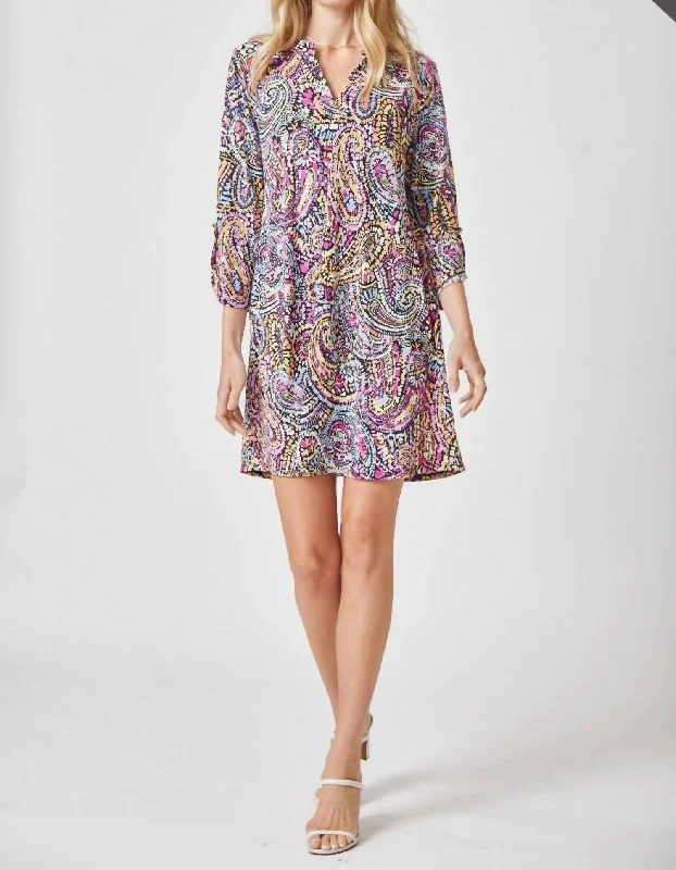 Limited Availability Lizzy Dress - Plus In Black Multi-Color Paisley