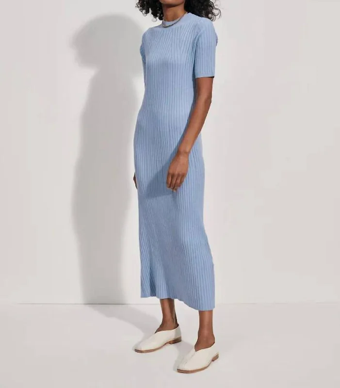 Great Bargains Maeve Rib Knit Dress In Ashley Blue
