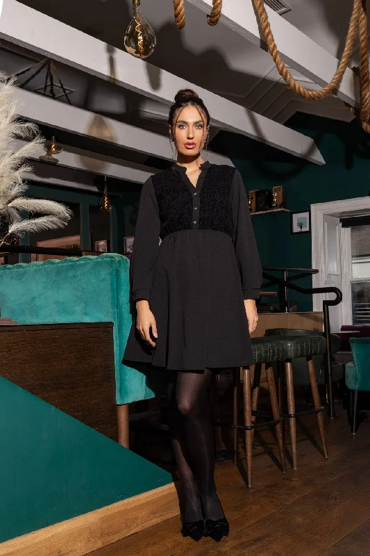 Online Exclusive Black Long Sleeve Jennifer Mini Dress