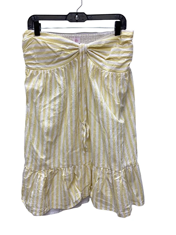 Act Now Yellow Dress Casual Short Pink Lily, Size L