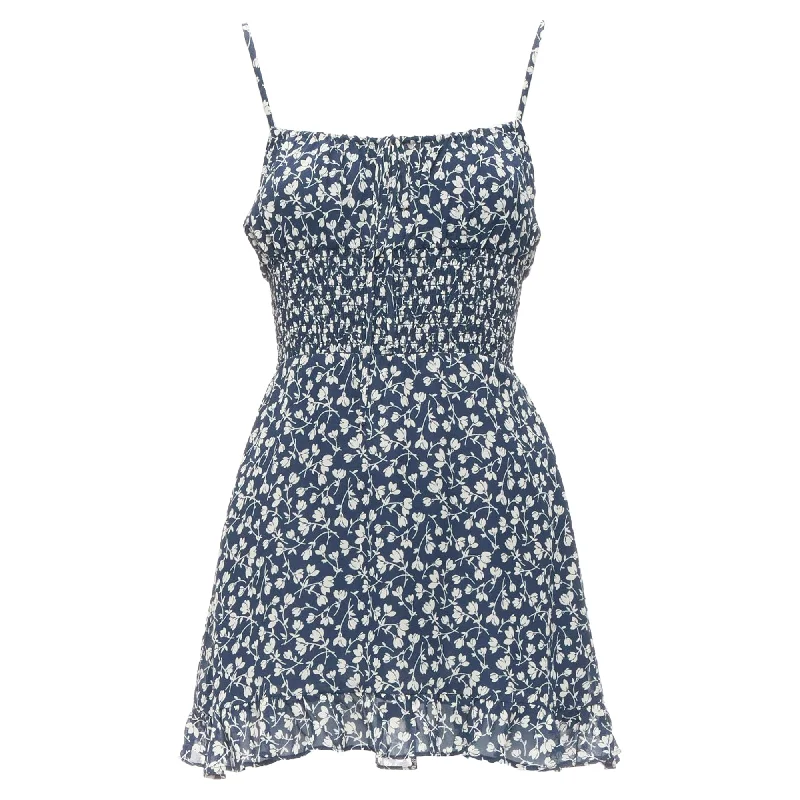 Limited Availability Reformation Elyse floral print smocked bodice mini dress