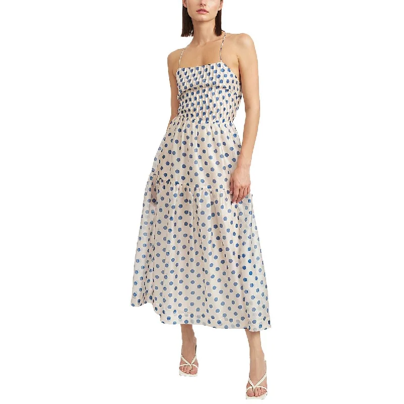 Don't Wait Womens Chiffon Polka Dot Maxi Dress