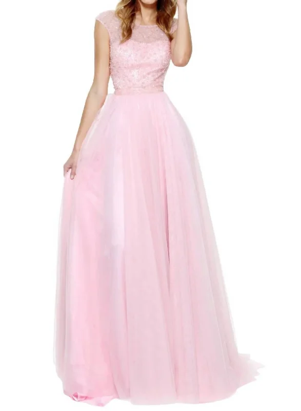New Markdowns Crystal Beaded Prom Dress In Pink