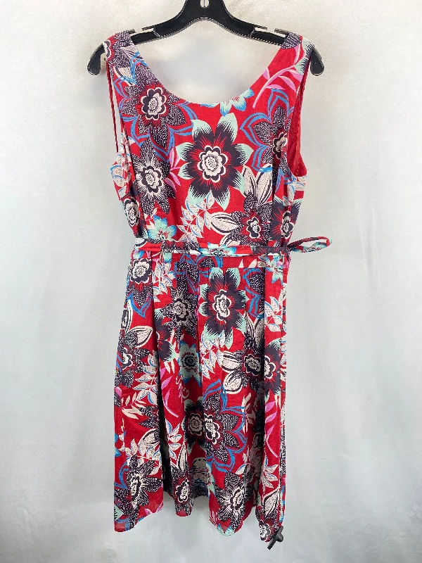 Clearance Event Floral Print Dress Casual Midi Talbots, Size 14petite