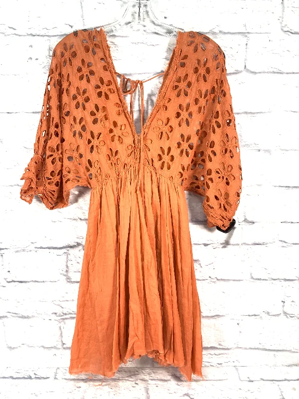 Closeout Orange Dress Casual Short Free People, Size S