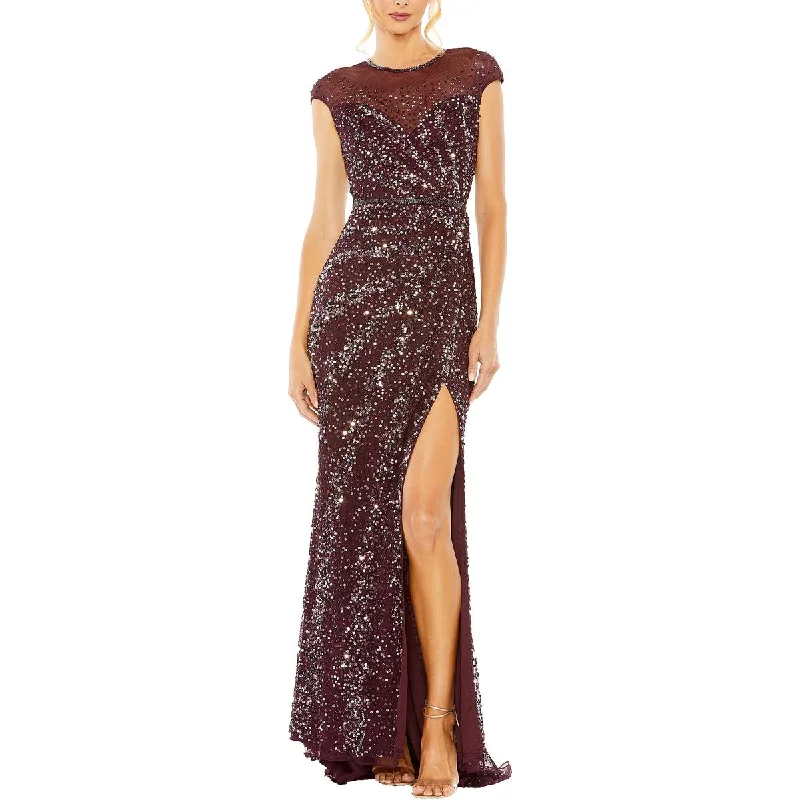 Instant Savings Mac Duggal Womens Embellished High Neck Evening Dress