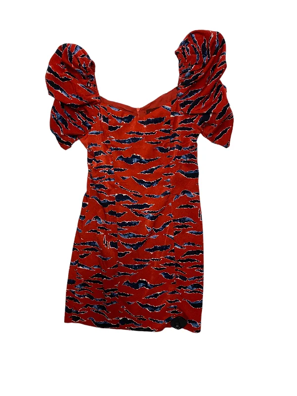 Limited Stock Blue & Red Dress Party Midi 4s13nna, Size S