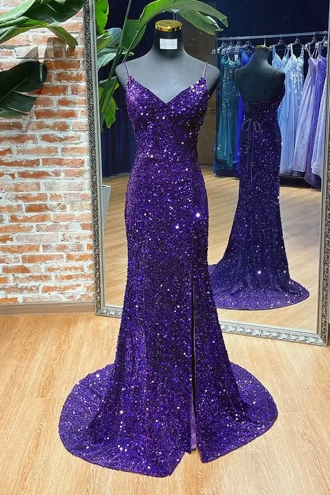 Stock Up and Save Sparkly V-Neck Sleeveless Mermaid Party Prom Dress