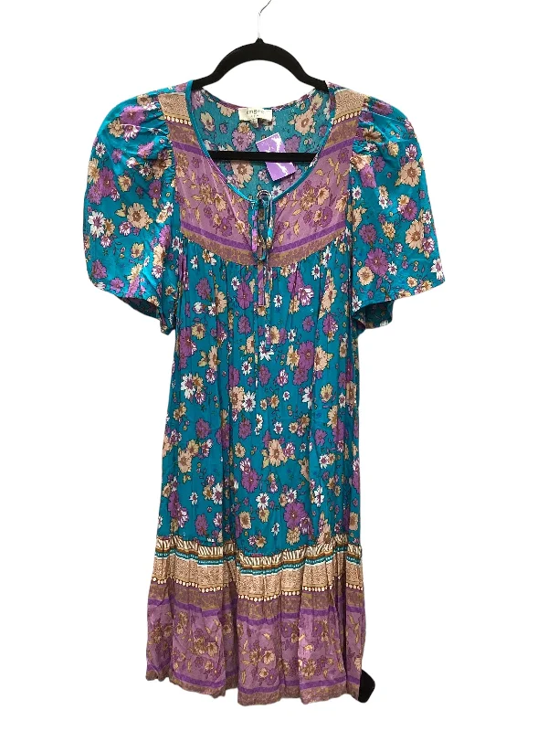 Super Sale Blue & Purple Dress Casual Short Umgee, Size S