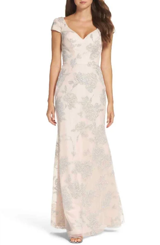 Mega Deal Blush Glitter Tulle Mermaid Dress In Pink