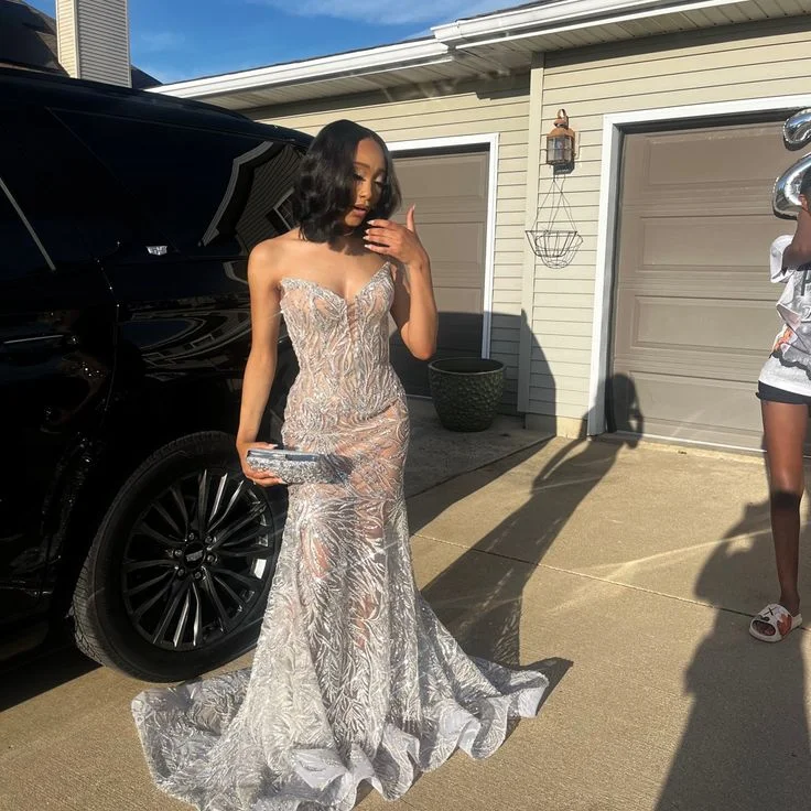 Special Price Silver prom dress