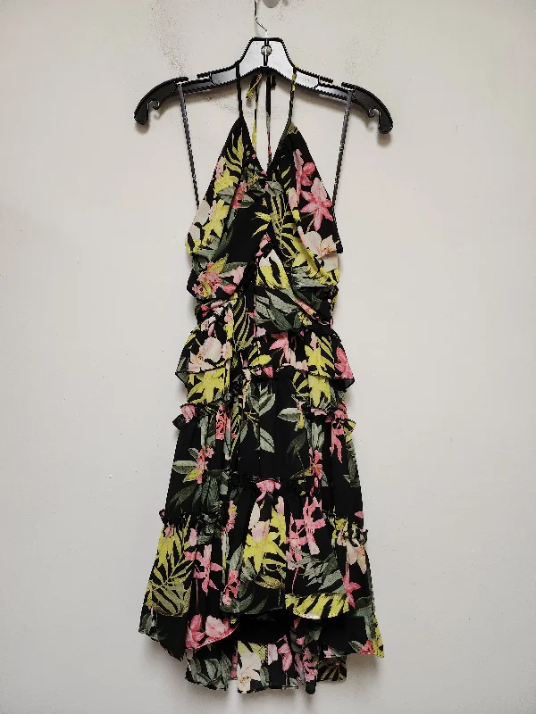 Price Reduction Tropical Print Dress Casual Short Nicole By Nicole Miller, Size M