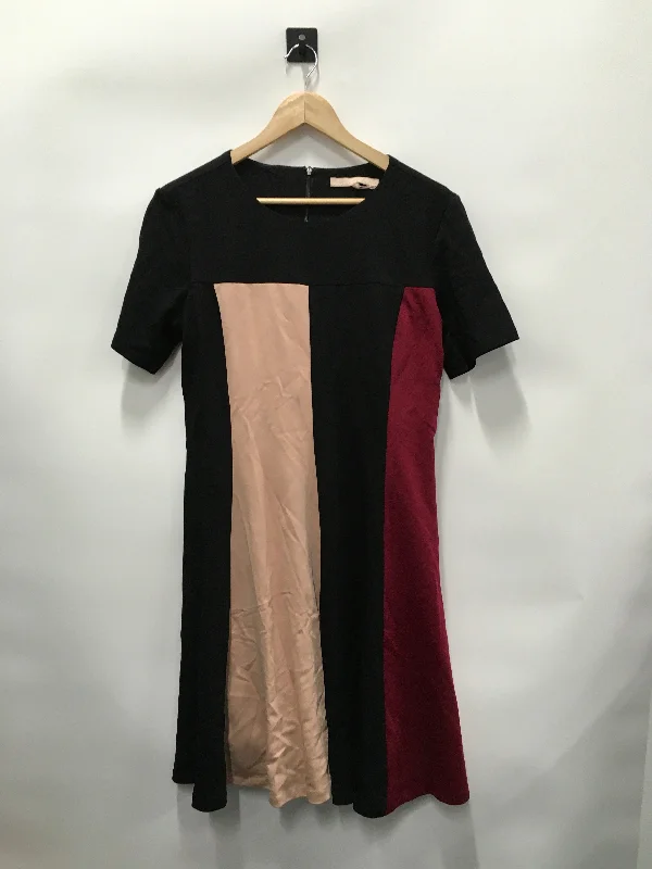 Early Bird Discount Black & Red Dress Casual Midi Hutch, Size L