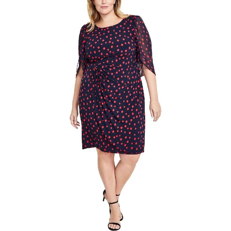 Savings Bonanza Connected Apparel Womens Plus Polka Dot Sheath Sheath Dress