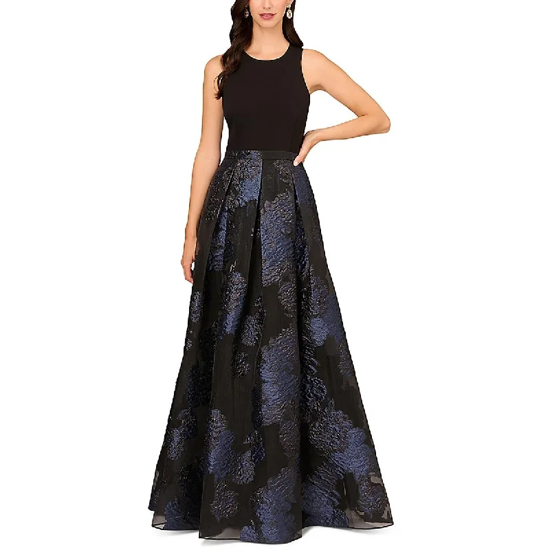 Markdowns Womens Organza Metallic Evening Dress