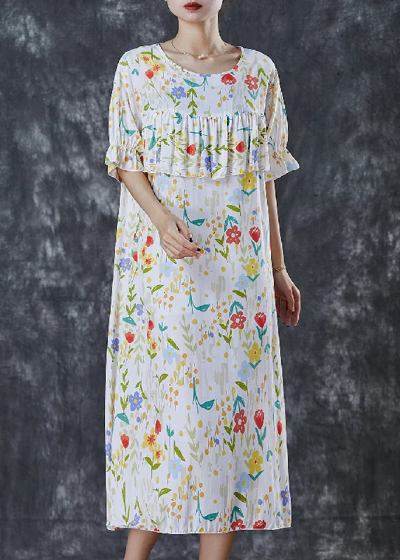 Price Break Bohemian White Print Patchwork Cotton Dress Summer