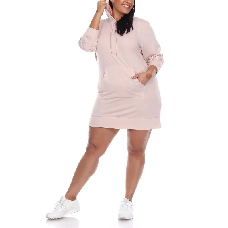 Blowout Sale Plus Womens Hooded Front Pocket Sweatshirt Dress