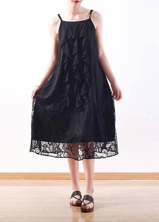 Steals and Deals Elegant black Lace Tunics Fine design sleeveless Art summer Dresses Steals and Deals Elegant black Lace Tunics Fine design sleeveless Art summer Dresses