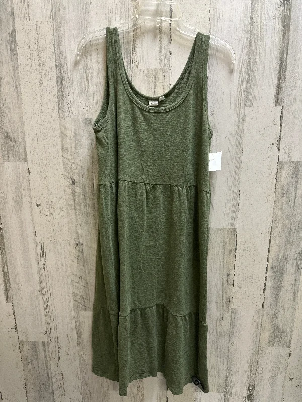 Stock Clearance Green Dress Casual Midi Gap, Size Xs