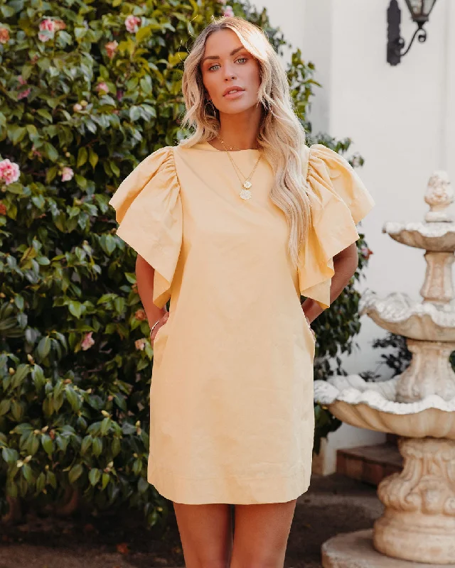 Super Bargain KittenAlarm - Davina Cotton Pocketed Mini Dress - Yellow