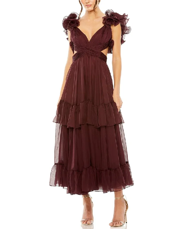 Exclusive Savings Mac Duggal Ruffle Tiered Cut-Out Chiffon Dress