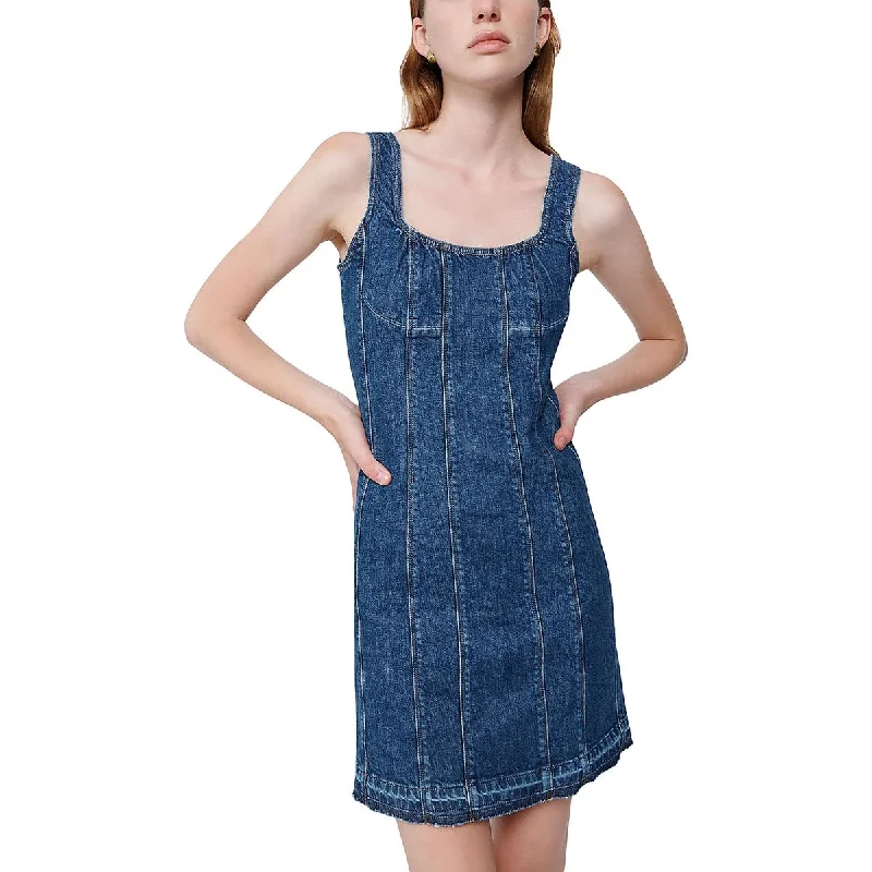 Members Only Suzette Womens Corset Seamed Sleeveless Midi Dress