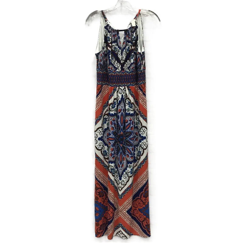 New Deals Blue Red & White Dress Casual Maxi By Chicos, Size: S