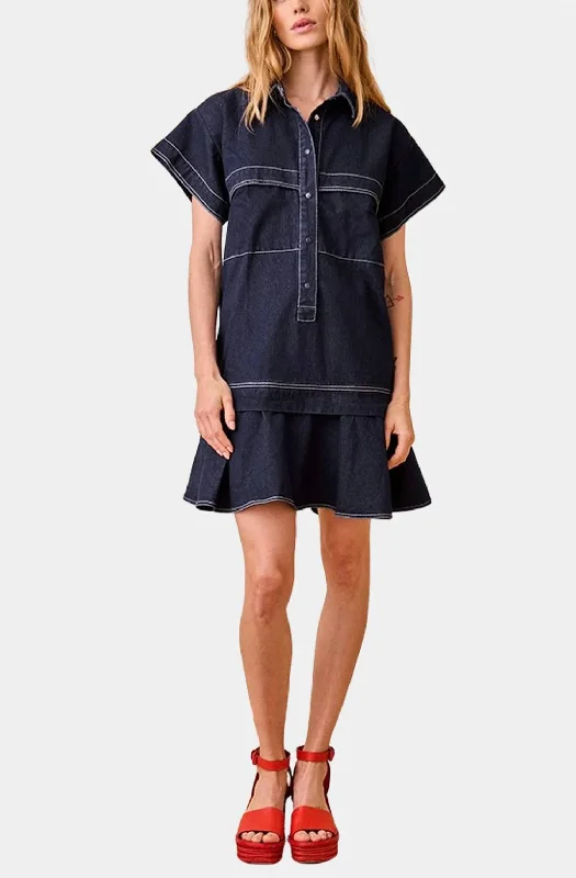 Major Savings Addison Dress In Blue Jean