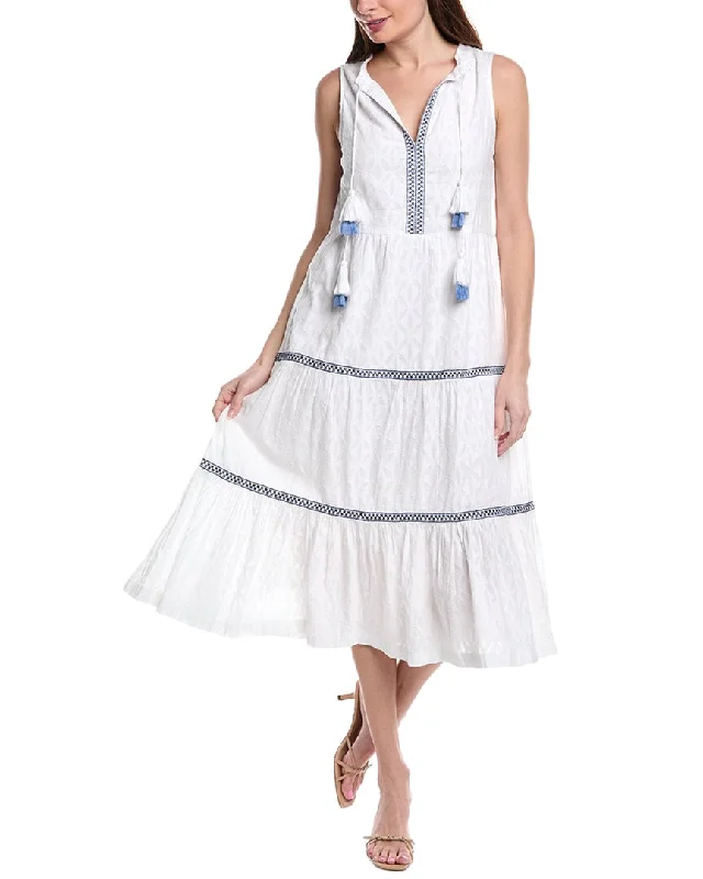 Limited Edition Tommy Bahama Clip Embroidered Tier Maxi Dress