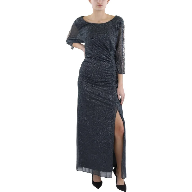 Deal Dash Plus Womens Full Length Glitter Evening Dress