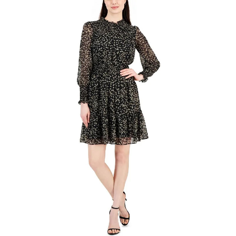 Today's Special Womens Chiffon Printed Fit & Flare Dress