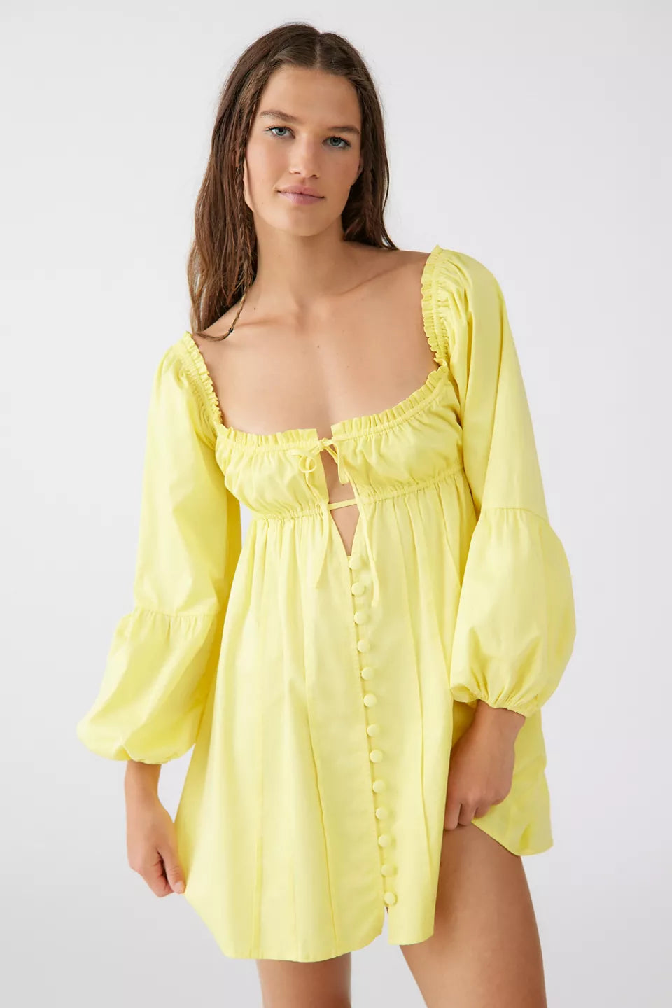 Quick Sale Puffy Sleeves Mini Dress