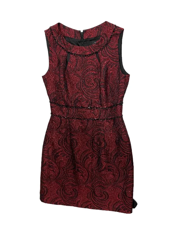 The Best Prices Black & Red Dress Party Midi Tahari By Arthur Levine, Size 2
