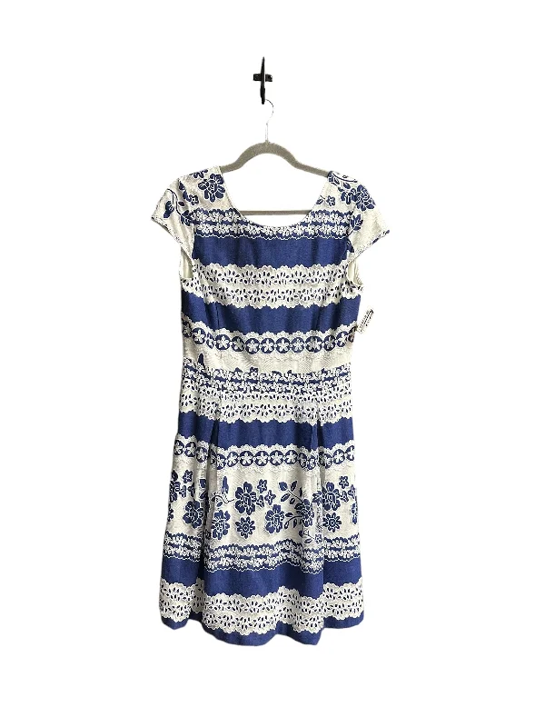 Best Bargains Blue & White Dress Work Cremieux, Size M