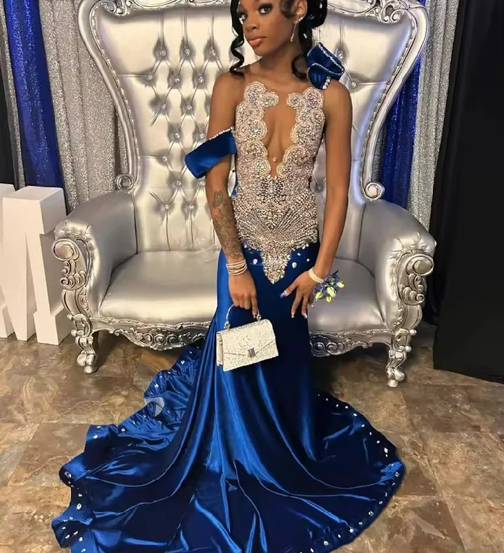 Price Drop Sexy Royal Blue See Thru Prom Dresses For Blackgirls Mermaid Dress Party Evening Elegant Celebrity Rainbow Customized Price Drop Sexy Royal Blue See Thru Prom Dresses For Blackgirls Mermaid Dress Party Evening Elegant Celebrity Rainbow Customized