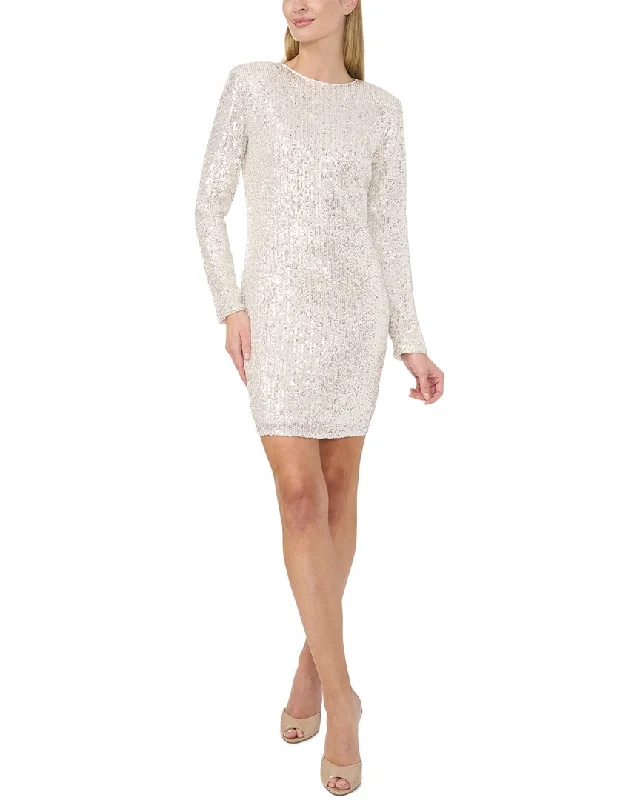 Lowest Price CeCe Long Sleeve Fitted Crew Neck Boxy Shoulder Dress