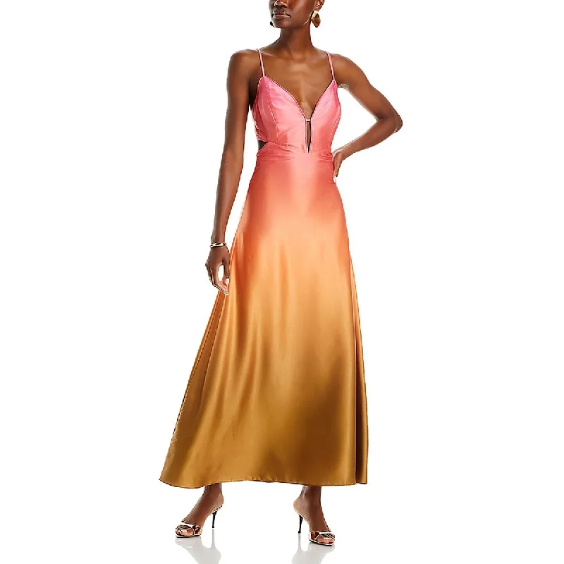 Online Only Karlotta Womens Satin Back Tie Slip Dress