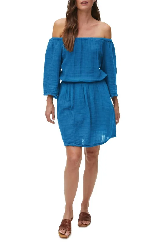 Super Sale Fernanda Smocked Waist Dress In Pacific