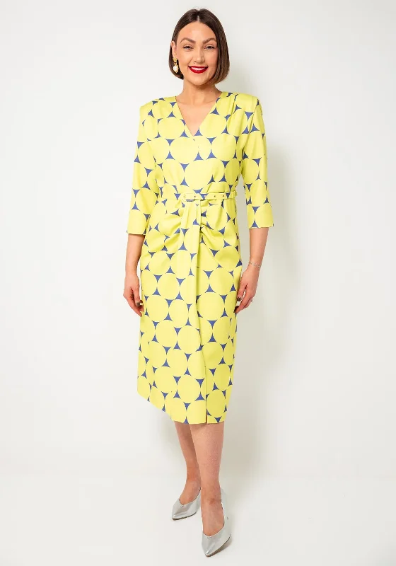 Fantastic Offers Coco Doll Jazz Disc Print Belted Dress, Lime Green