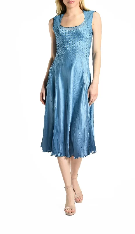 Unmissable Offer 2Pc Dress/jacket Set In Blue Dusk Night Ombre